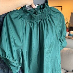 Holiday Christmas party set. Emerald green plaid skirt